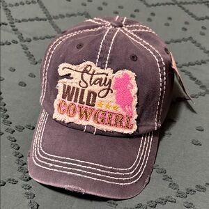 KBETHOS Pink and Gray 'Stay Wild Cowgirl' Hat